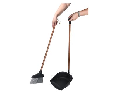 Imagen 2 del producto Pala plegable con escoba mango bambú