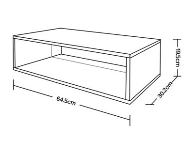 Imagen 2 del producto Estante modular bajo doble natural 19.5x64.5x30.2 cm