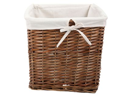 Canasto tela interior/mimbre natural 30x30x30 cm