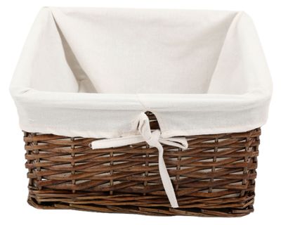 Imagen 2 del producto Canasto mimbre/tela bajo natural 15x30x30 cm