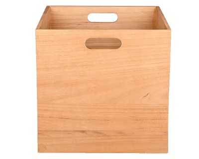 Caja alta con asas natural 30x30x30 cm