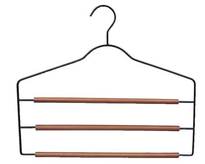 Colgador pantalones negro/madera