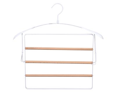 Colgador pantalón/abrigo blanco/madera