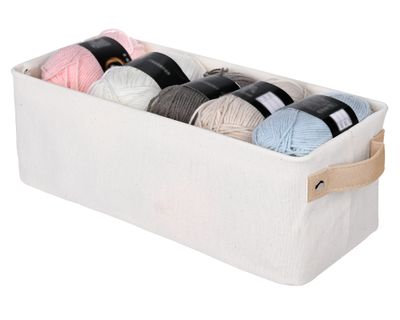 Imagen 2 del producto Canasto alargado con asa crudo 13x14x38 cm