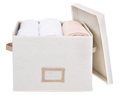 Imagen 2 del producto Caja alta con marcador crudo 29x29x38.5 cm