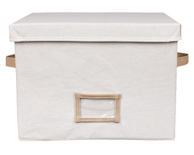 Caja alta con marcador crudo 29x29x38.5 cm