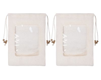 Bolsa zapatos con visor crudo 2 piezas