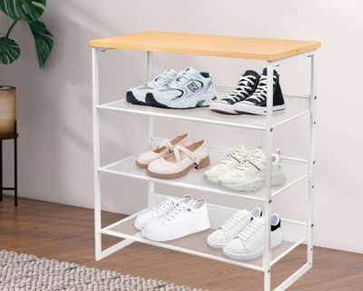 Imagen 2 del producto Zapatero 4 niveles malla blanco 76x64x33 cm