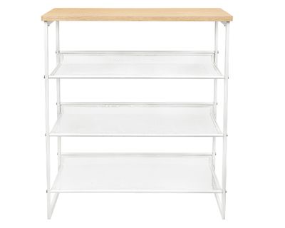 Zapatero 4 niveles malla blanco 76x64x33 cm