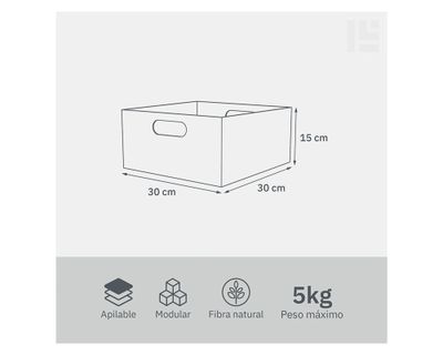Imagen 2 del producto Caja modular con asas bajo 15x30x30 cm