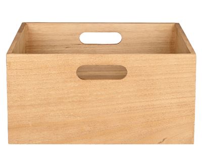 Caja modular con asas bajo natural 15x30x30 cm
