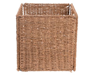 Canasto plegable con asas alto natural 30x30x30 cm