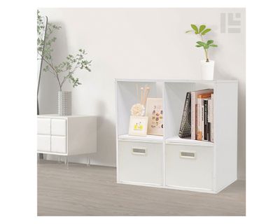 Imagen 2 del producto Canasto plegable textil alto crema 30x30x30 cm