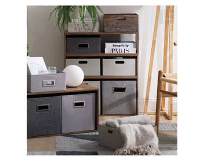 Imagen 2 del producto Canasto plegable textil alto melange 30x30x30 cm