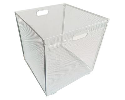 Imagen 2 del producto Canasto plegable malla metal blanco 30x30x30 cm