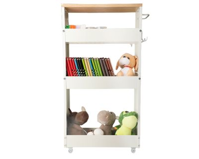 Imagen 2 del producto Carro organizador vertical blanco/natural 81.2x50x12.6 cm