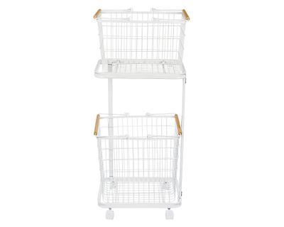 Carro organizador lavandería 2 canastos