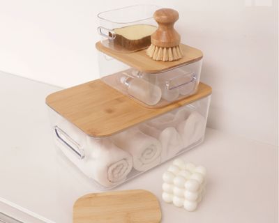 Imagen 2 del producto Caja organizadora tapa bambú 4 piezas