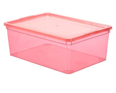 Caja organizadora 11 lt rojo translúcido