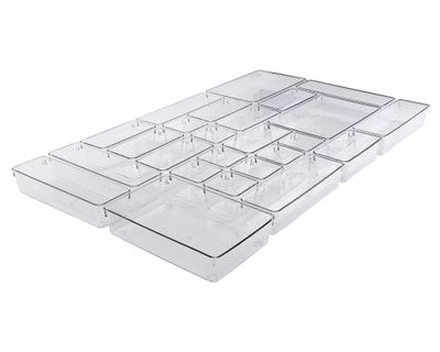 Organizador cajón modular transparente 25 piezas
