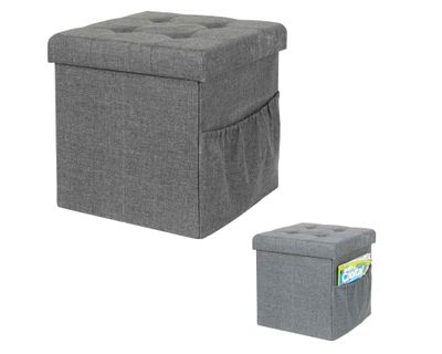 Imagen 2 del producto Pouf gris 38x38x38 cm
