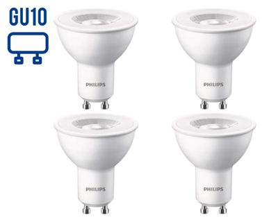 Ampolleta LED 4.7W GU10 luz fría 4 unidades