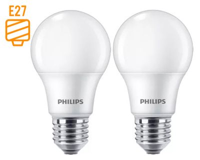 Pack 2 ampolletas led 13 W E27 luz cálida EcoHome