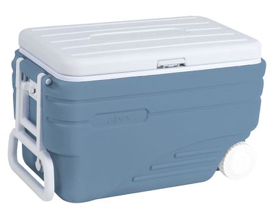 Nevera rígida con ruedas azul 47 lt