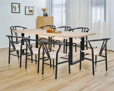 Imagen 2 del producto Comedor 8 sillas Leia madera/negro