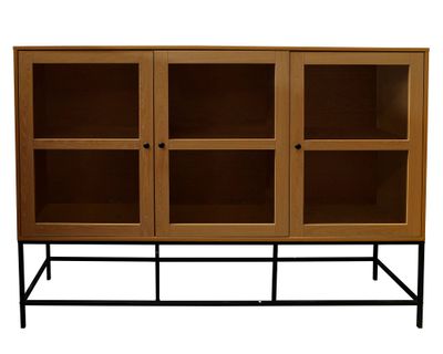 Buffet alto natural/negro120x160x40 cm