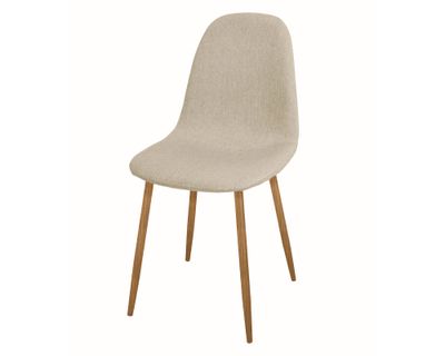 Silla Domi tela beige 82x45x54 cm