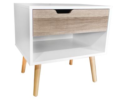 Imagen 1 del producto Velador Florencia blanco/natural 50x50x39 cm