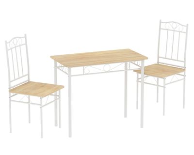 Desayunador 2 sillas Tino blanco/natural