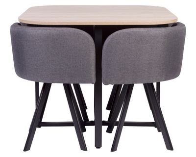 Imagen 1 del producto Comedor 4 sillas gris 73x90x90 cm