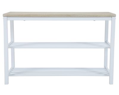 Banca zapatera blanco/natural 51x80x30 cm