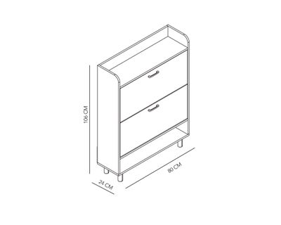 Imagen 2 del producto Zapatera 2 cajones blanco