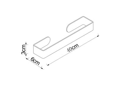 Imagen 2 del producto Toallero pared Adnes negro 3x40x6 cm