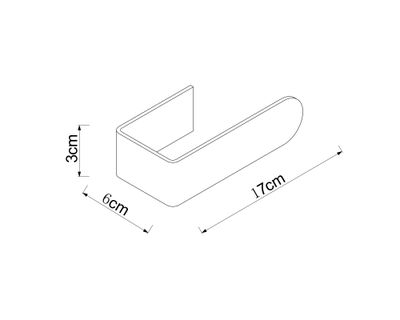 Imagen 2 del producto Portarollo Adnes negro 3x17x6 cm