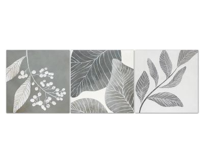 Cuadro oleo Tríptico plantas 40x120 cm