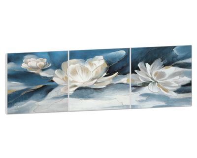 Imagen 2 del producto Cuadro oleo Tríptico floral 40x120 cm