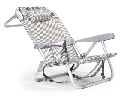 Imagen 2 del producto Silla de playa plegable Traveler lineas gris