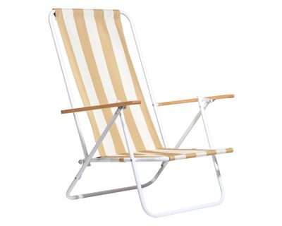 Silla de playa plegable Confort líneas beige