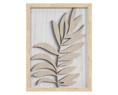 Cuadro Hoja A 30x40 cm café