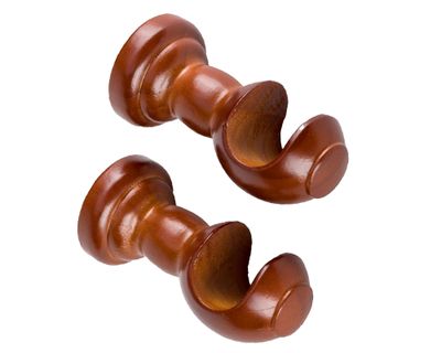 Soporte cortina simple madera 19 mm chocolate 2 un.