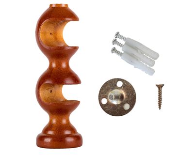 Imagen 2 del producto Soporte de cortinas Doble madera 19/28 mm chocolate