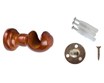 Imagen 2 del producto Soporte de cortinas Simple madera 28 mm chocolate 1 un