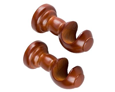Soporte de cortinas Simple madera 28 mm chocolate 2 un