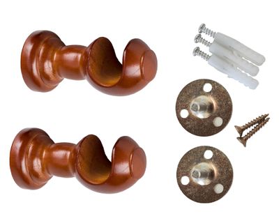 Imagen 2 del producto Soporte de cortinas Simple madera 28 mm chocolate 2 un