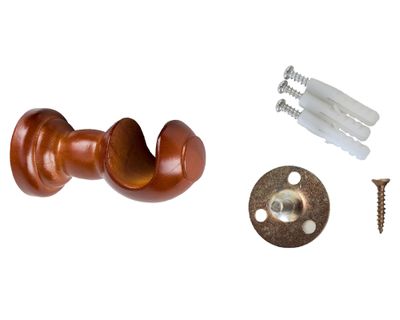 Imagen 2 del producto Soporte de cortinas Techo madera 28 mm chocolate 2 un