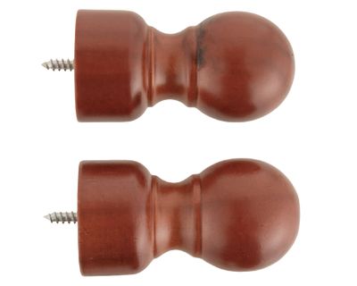 Terminal Bola madera 28 mm chocolate 2 un